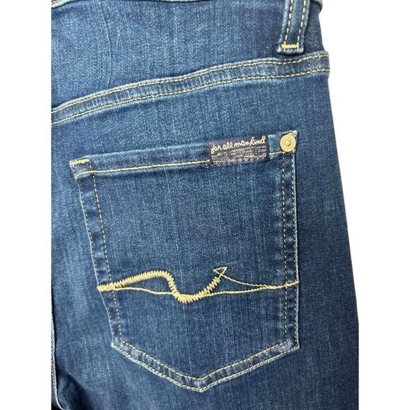 7 for all Mankind Cropped Alexa Jeans Size 27 Dark Wash Classic Closet Staple - Picture 8 of 15